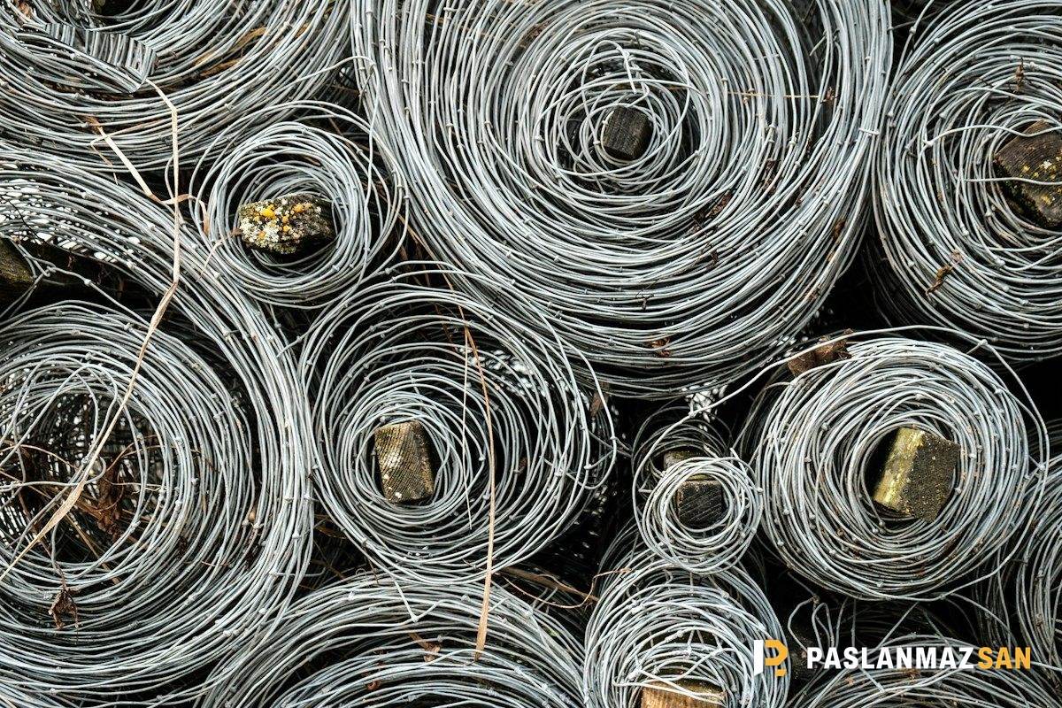 Rulo hâlinde toplanmış metal teller — Büyükçekmece hurdacı