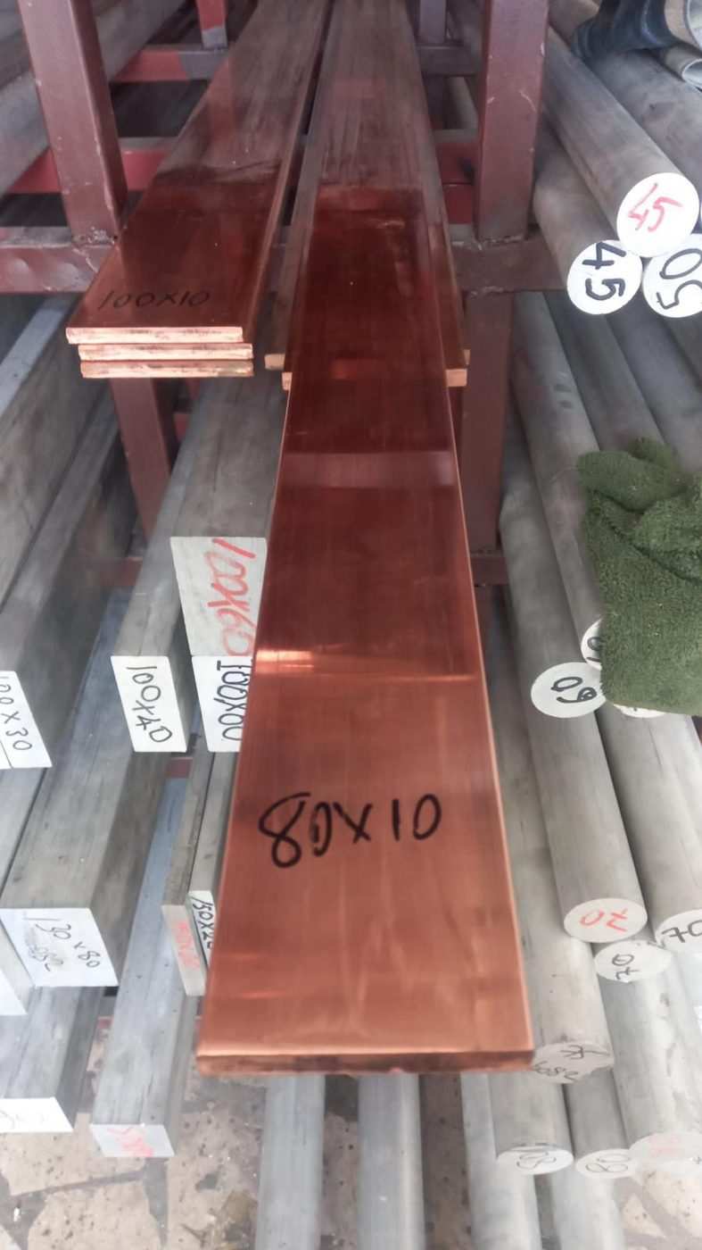 Kalınlık ölçüleri yazılı lama (bara) bakır hurdası