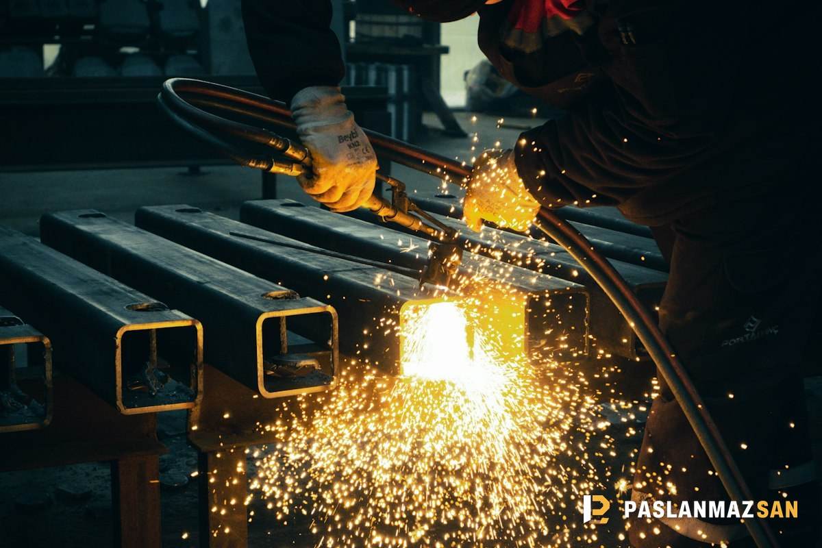Kaynak sırasında metal parçadan sıçrayan kıvılcımlar — Sultangazi hurdacı